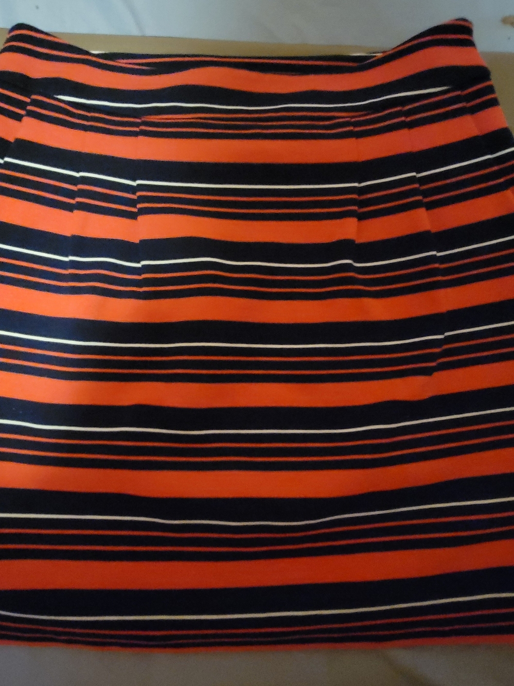 Banana Republic salmon Pink, Black & White Striped Pencil Skirt